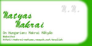 matyas makrai business card