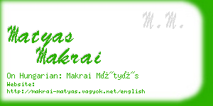 matyas makrai business card